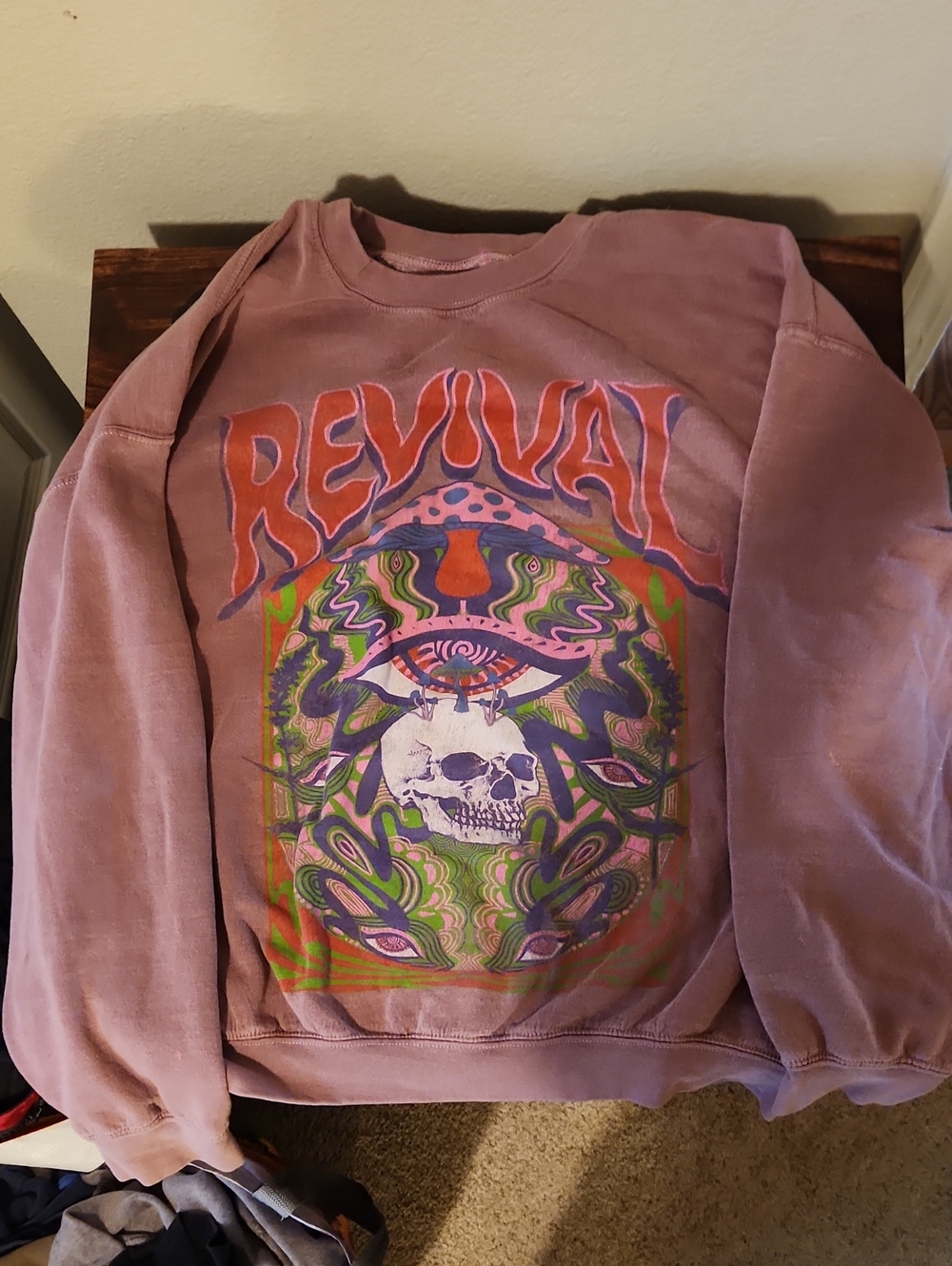 Revival Graphic Crewneck Sweatshirt - Dusty Mauve